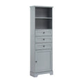 Grey Tall Storage Cabinet with 3 Drawers and grey-mdf