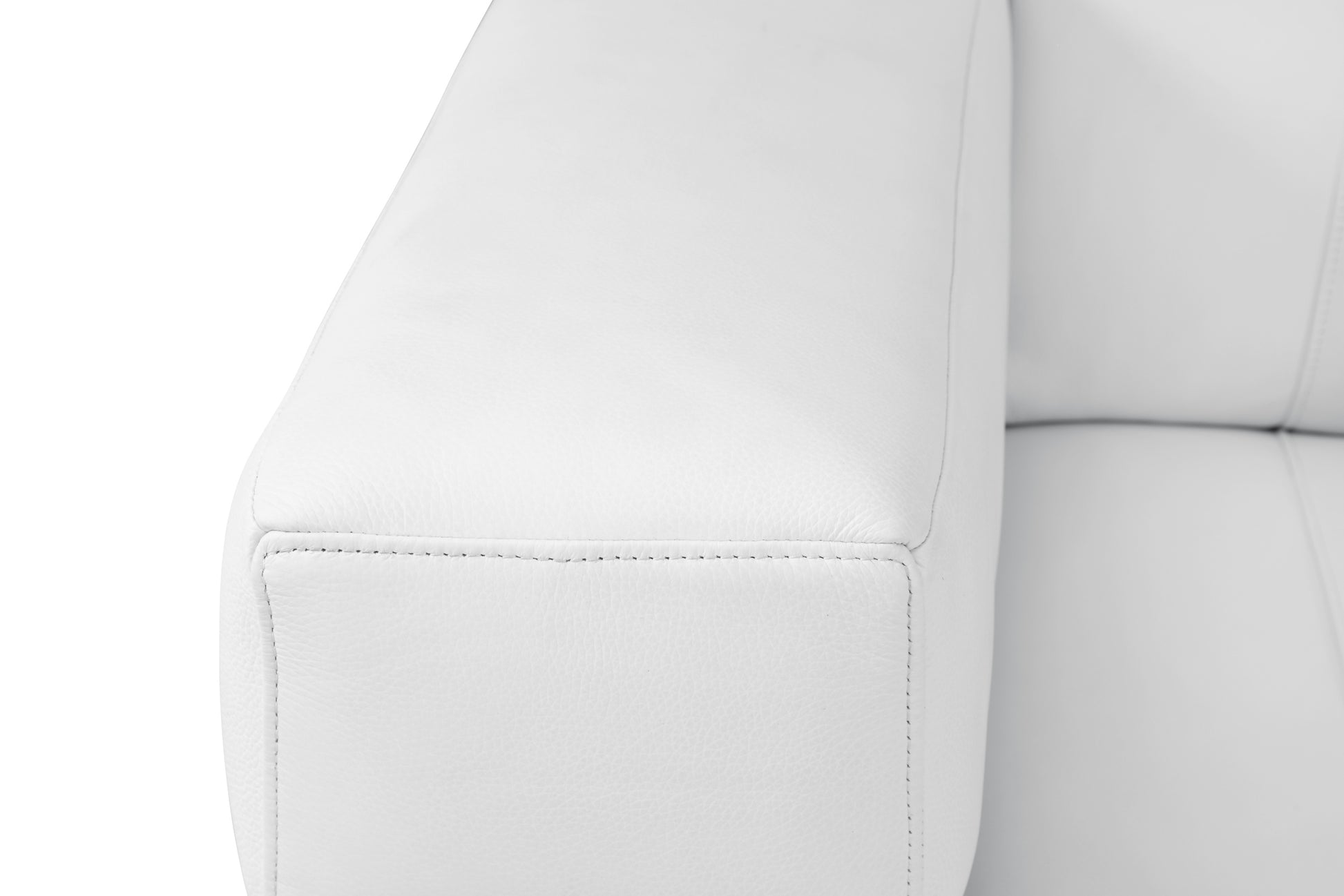 Top Grain Italian Leather Loveseat White Foam Leather
