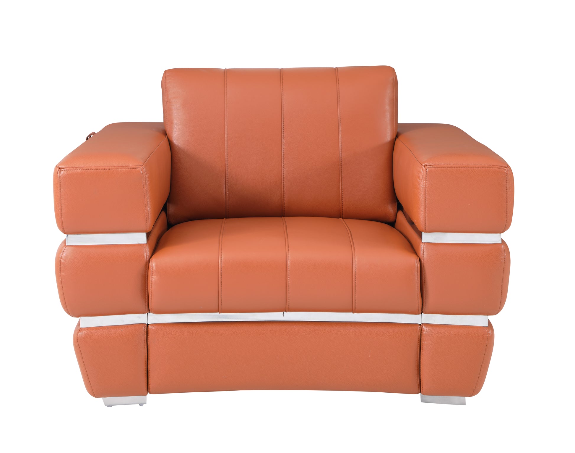 Top Grain Italian Leather Chair Camel Foam Leather