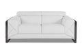 Top Grain Italian Leather Loveseat White Foam Leather