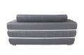 Top Grain Italian Leather Loveseat Dark Gray Foam Leather