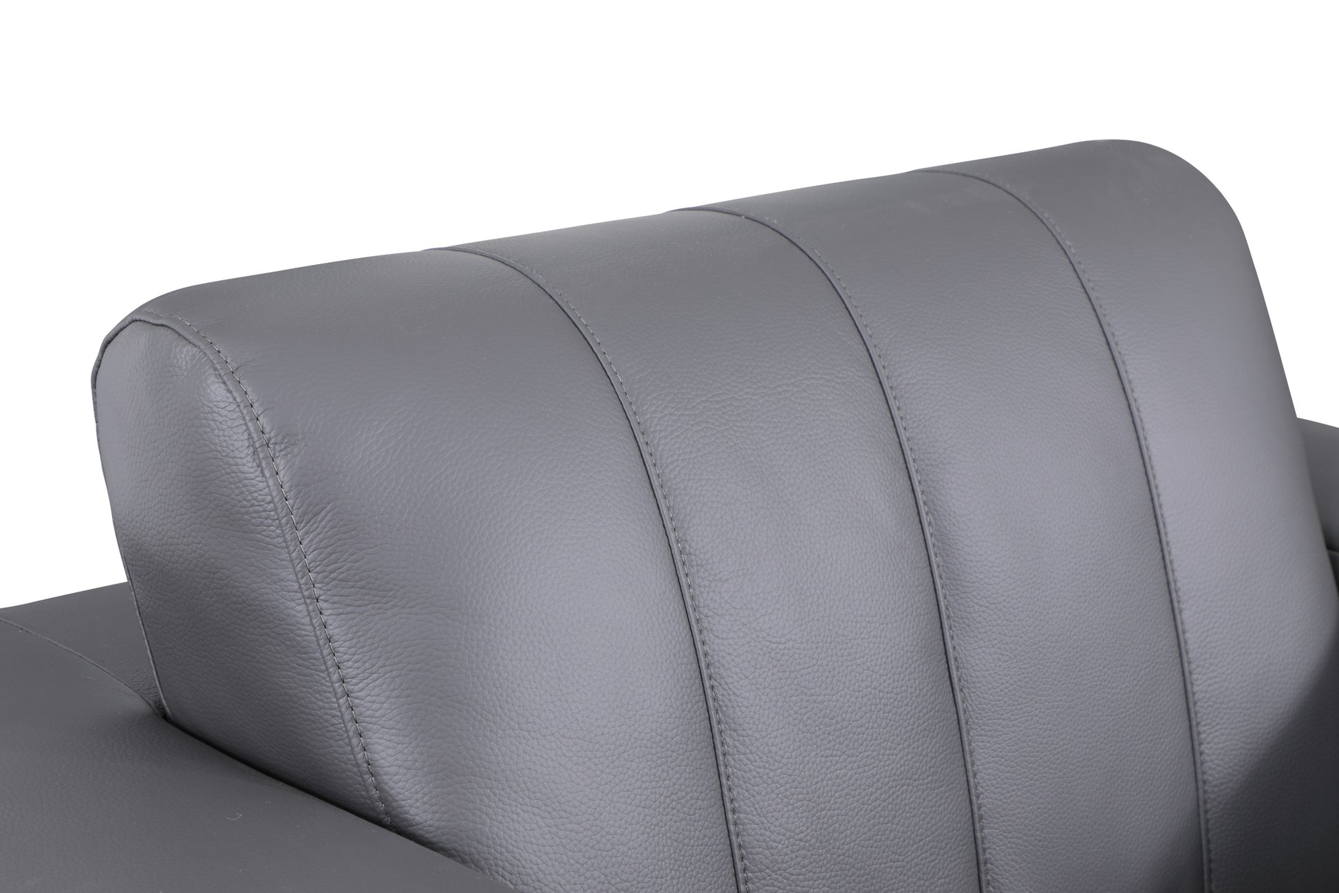 Top Grain Italian Leather Loveseat Dark Gray Foam Leather