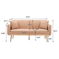 Coolmore Velvet Sofaaccent Sofa .Seat Sofa With Metal Feet Camel Teddy Polyester