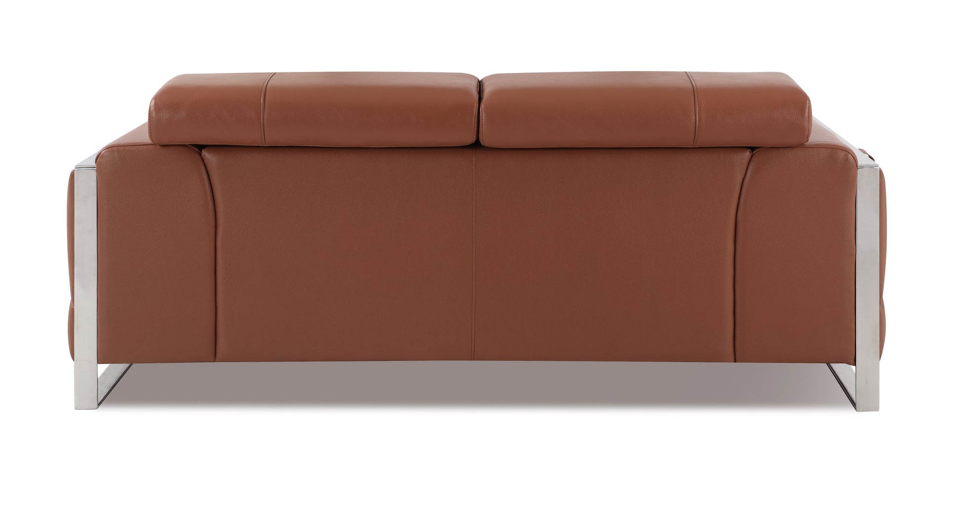 Top Grain Italian Leather Loveseat Camel Foam Leather