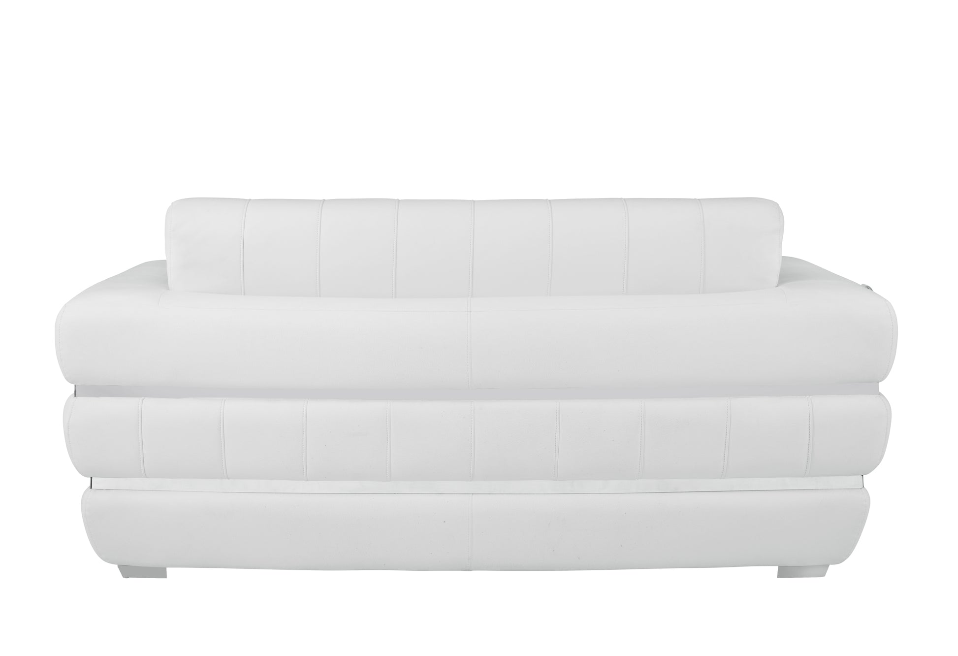 Top Grain Italian Leather Loveseat White Foam Leather