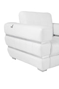 Top Grain Italian Leather Loveseat White Foam Leather