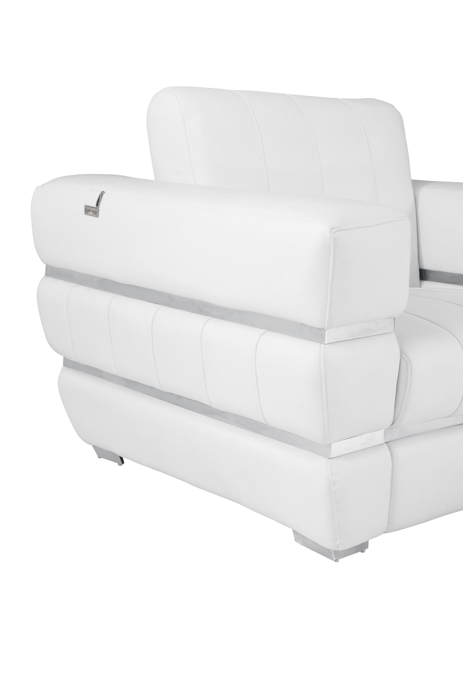 Top Grain Italian Leather Loveseat White Foam Leather
