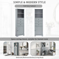 Grey Tall Storage Cabinet with 3 Drawers and grey-mdf