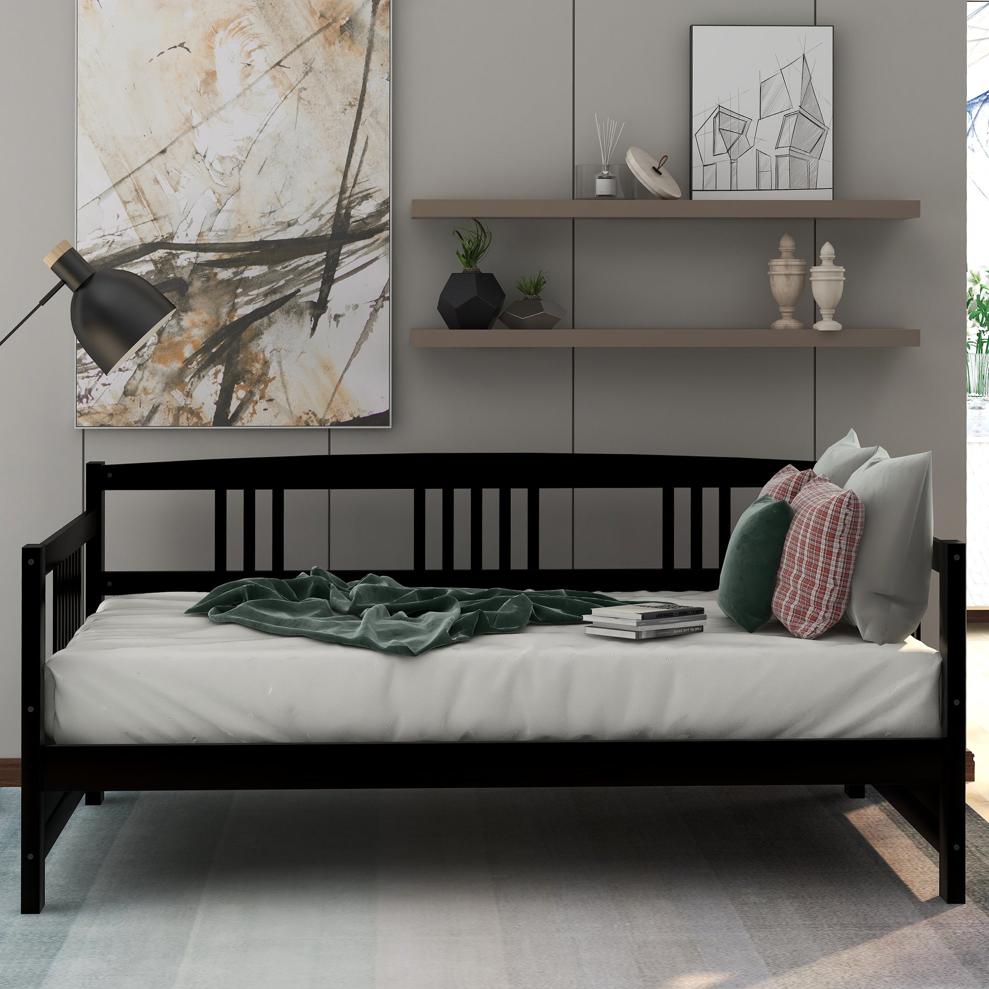 Modern Solid Wood Daybed, Multifunctional, Twin Size, Espresso Previous Sku: Wf191899Aap Espresso Solid Wood