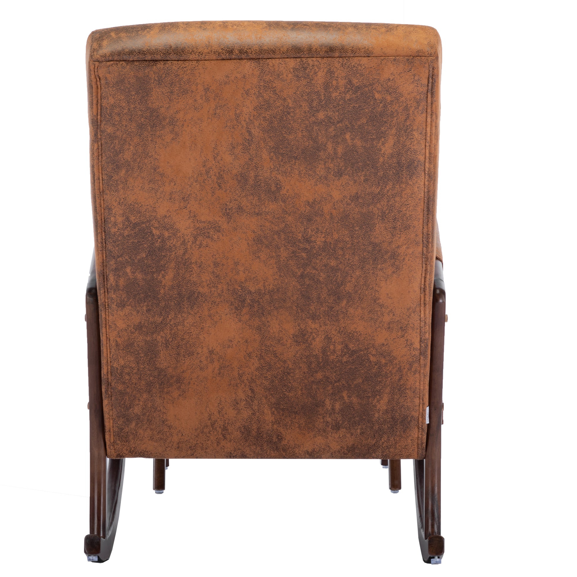 Coolmore Rocking Chair With Ottoman, Mid Century Modern Upholstered Fabric Rocking Armchair, Rocking Chair Nursery With Thick Padded Cushion, High Backrest Accent Glider Rocker Chair For Living Room Coffee Solid Wood