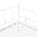 Twin Size Metal Daybed With Trundle, Daybed With Slat No Box Required White White Iron