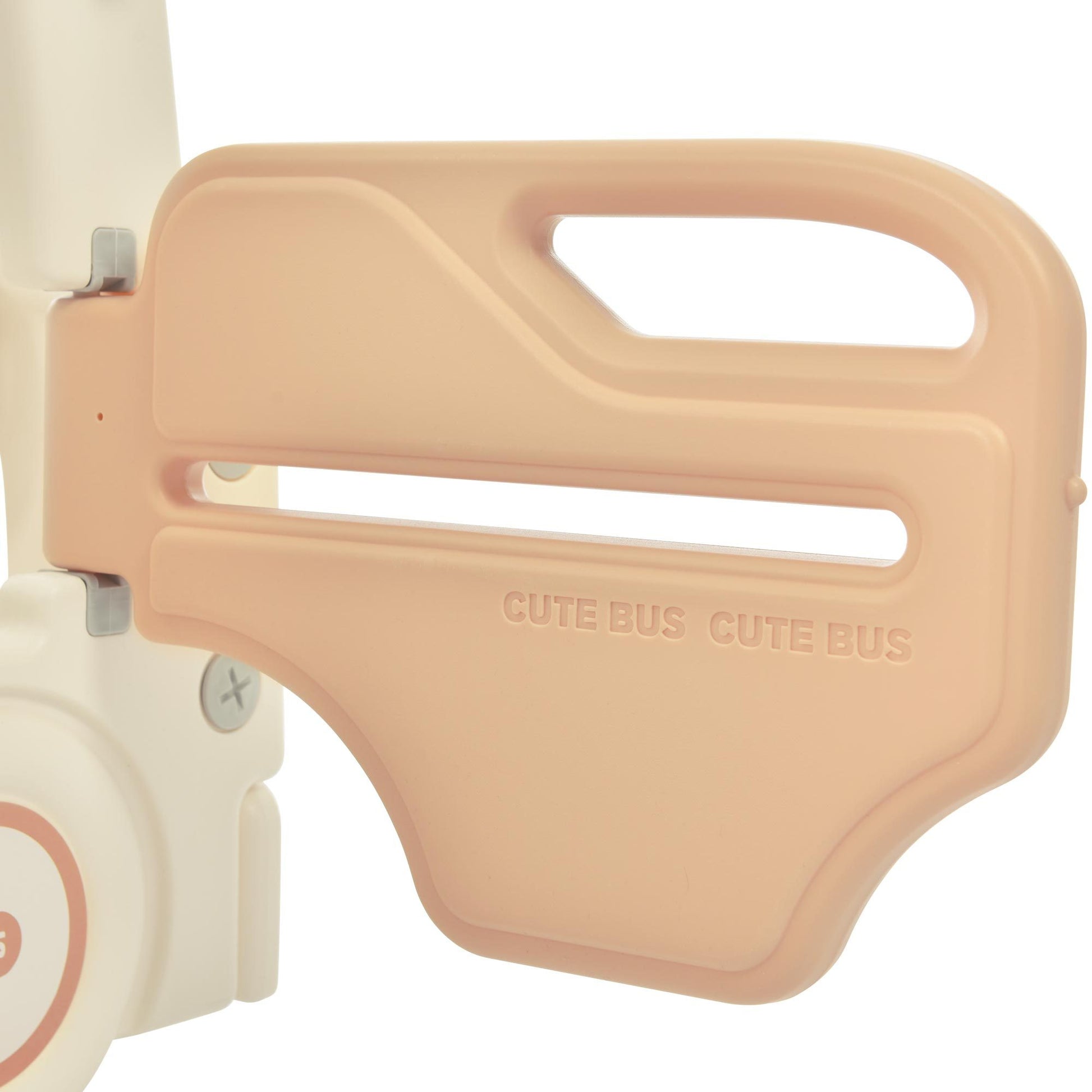 Kids Slide With Bus Play Structure, Freestanding Bus Toy With Slide For Toddlers, Bus Slide Set With Basketball Hoop Beige Hdpe