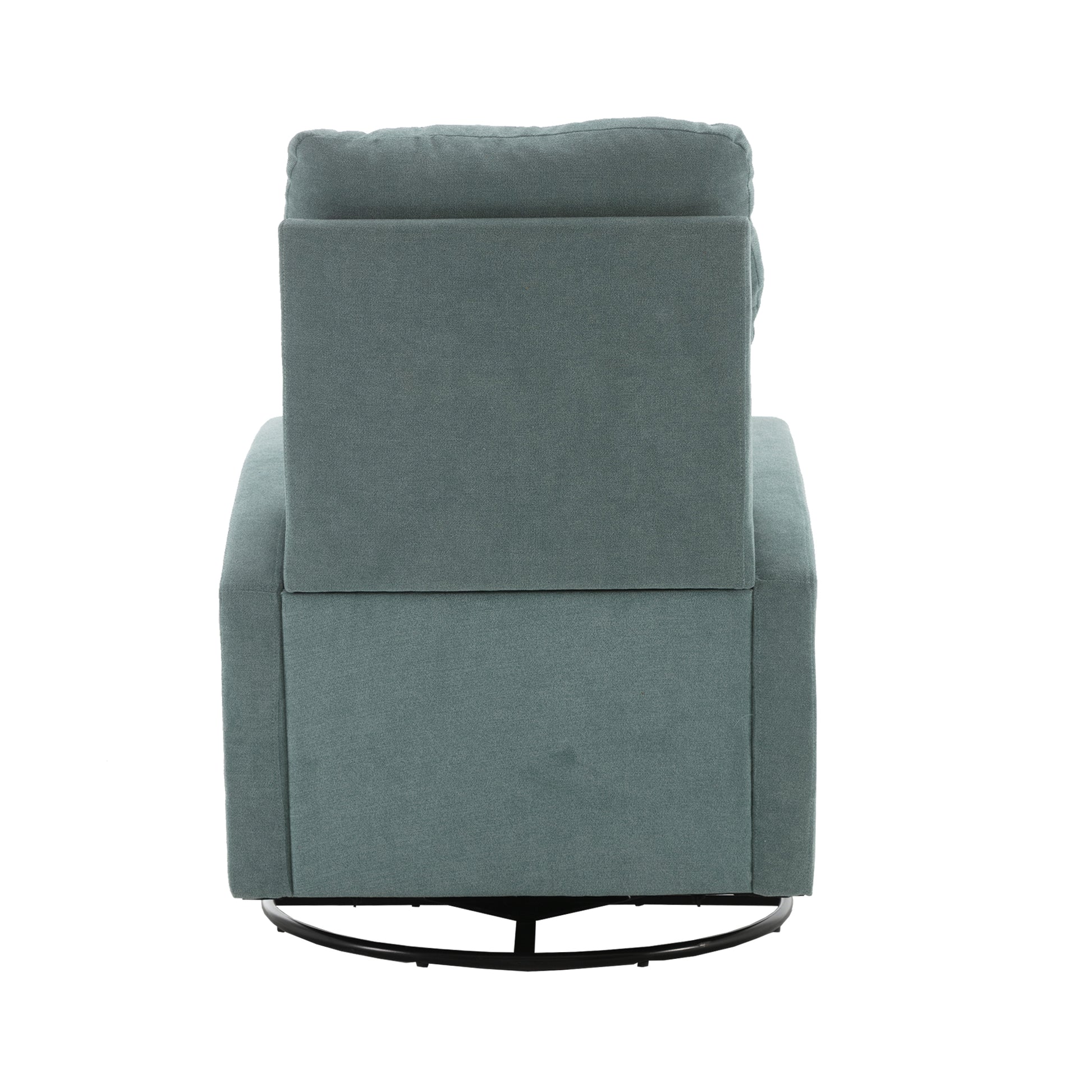 Jiada Upholstered Swivel Glider.Rocking Chair For Nursery In Light Blue.Modern Style One Left Bag Light Blue Primary Living Space Foam Metal