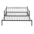 Twin Size Metal Daybed With Trundle, Daybed With Slat No Box Required Black Black Steel