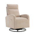Jiada Upholstered Swivel Glider.Rocking Chair For Nursery In Beige.Modern Style One Left Bag Beige Primary Living Space Foam Metal