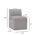 Della Modern Upholstered Castered Chair In Ashen Grey Grey Foam Fabric