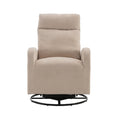 Jiada Upholstered Swivel Glider.Rocking Chair For Nursery In Beige.Modern Style One Left Bag Beige Primary Living Space Foam Metal