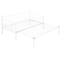 Twin Size Metal Daybed With Trundle, Daybed With Slat No Box Required White White Iron