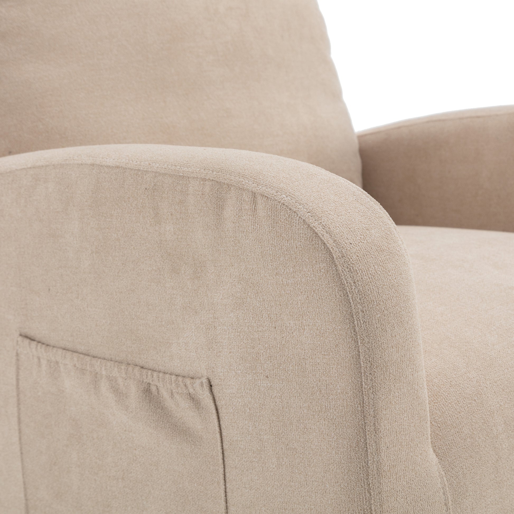 Jiada Upholstered Swivel Glider.Rocking Chair For Nursery In Beige.Modern Style One Left Bag Beige Primary Living Space Foam Metal