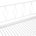 Twin Size Metal Daybed With Trundle, Daybed With Slat No Box Required White White Iron