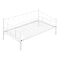 Twin Size Metal Daybed With Trundle, Daybed With Slat No Box Required White White Iron