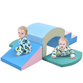 Soft Foam Playset For Toddlers, Safe Softzone Single Tunnel Foam Climber For Kids, Lightweight Indoor Active Play Structure With Slide Stairs And Ramp For Beginner Toddler Climb And Crawl Multicolor Foam