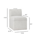 Della Modern Upholstered Castered Chair In Sea Oat Beige Foam Fabric