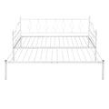 Twin Size Metal Daybed With Trundle, Daybed With Slat No Box Required White White Iron