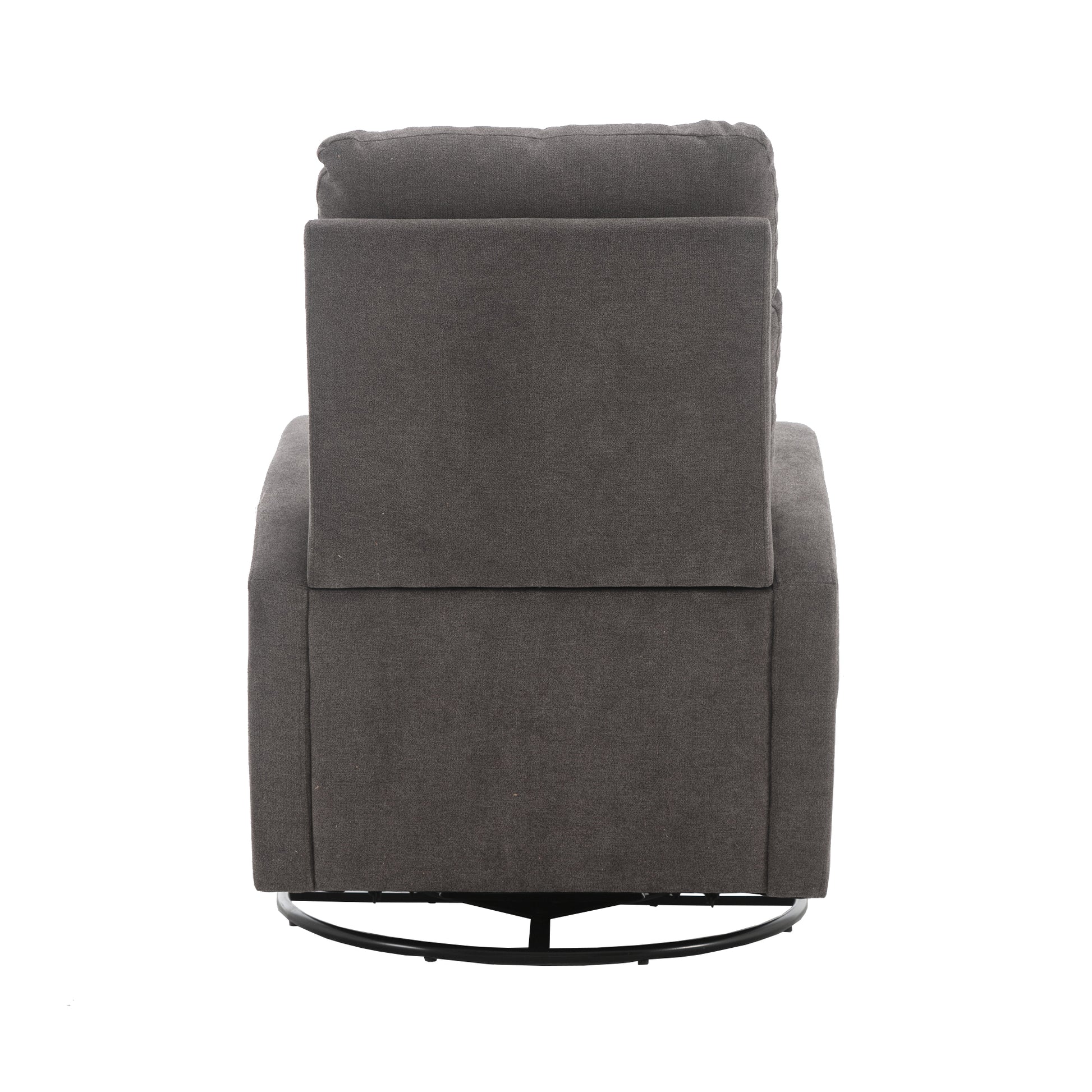 Jiada Upholstered Swivel Glider.Rocking Chair For Nursery In Dark Grey.Modern Style One Left Bag Dark Gray Primary Living Space Foam Linen