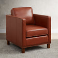 Elizabeth Top Grain Leather Arm Chair Caramel Foam Leather