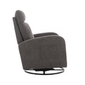 Jiada Upholstered Swivel Glider.Rocking Chair For Nursery In Dark Grey.Modern Style One Left Bag Dark Gray Primary Living Space Foam Linen