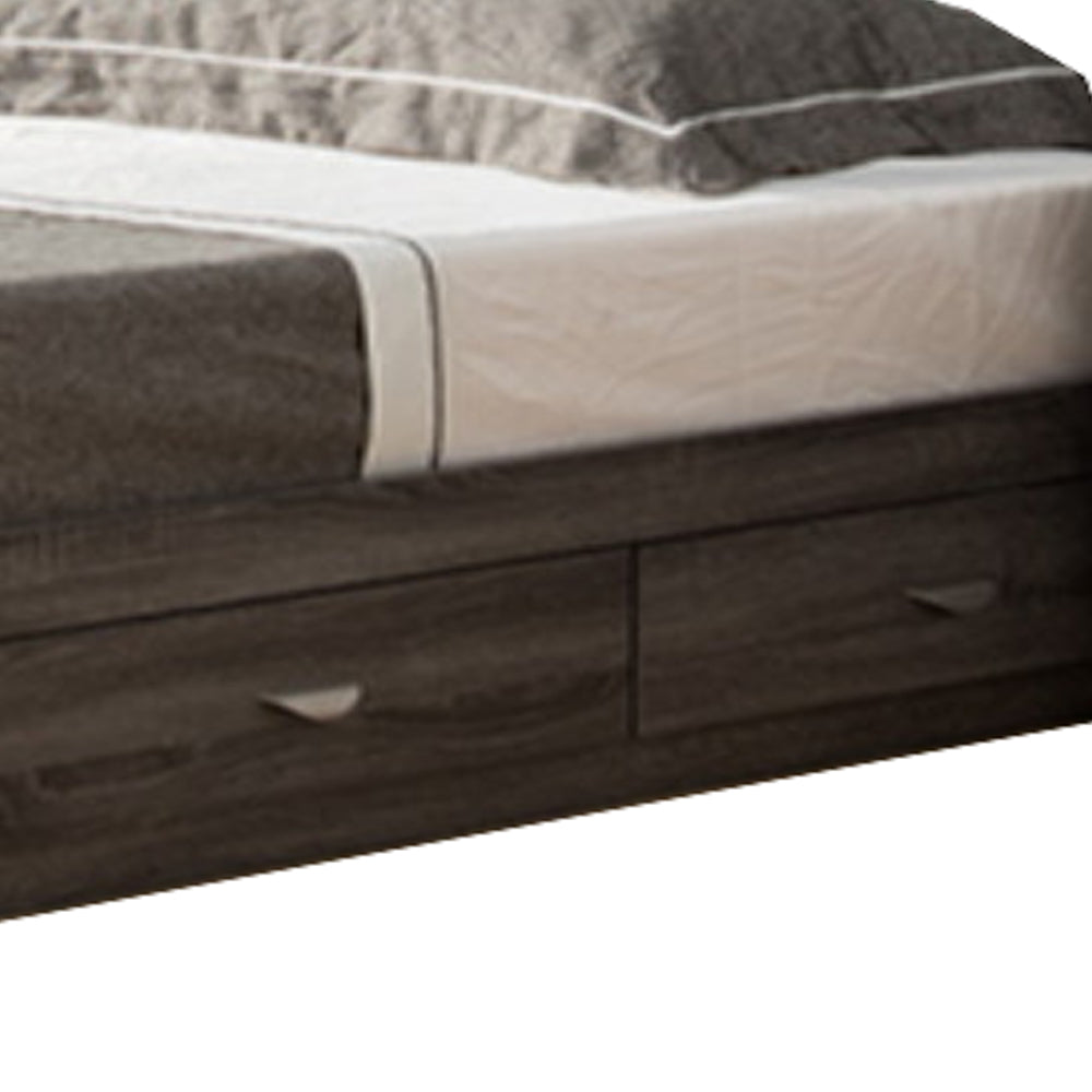 Grained Wooden Frame Twin Size Chest Bed with 3