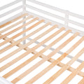 Full Size Low Loft Bed With Rolling Portable Desk, Drawers And Shelves, White Old Sku: Gx000711Aak Box Spring Not Required Full White Wood Bedroom Pine