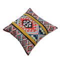 24 X 24 Square Cotton Accent Throw Pillow, Soft Kilim Print, Multicolor Multicolor Cotton