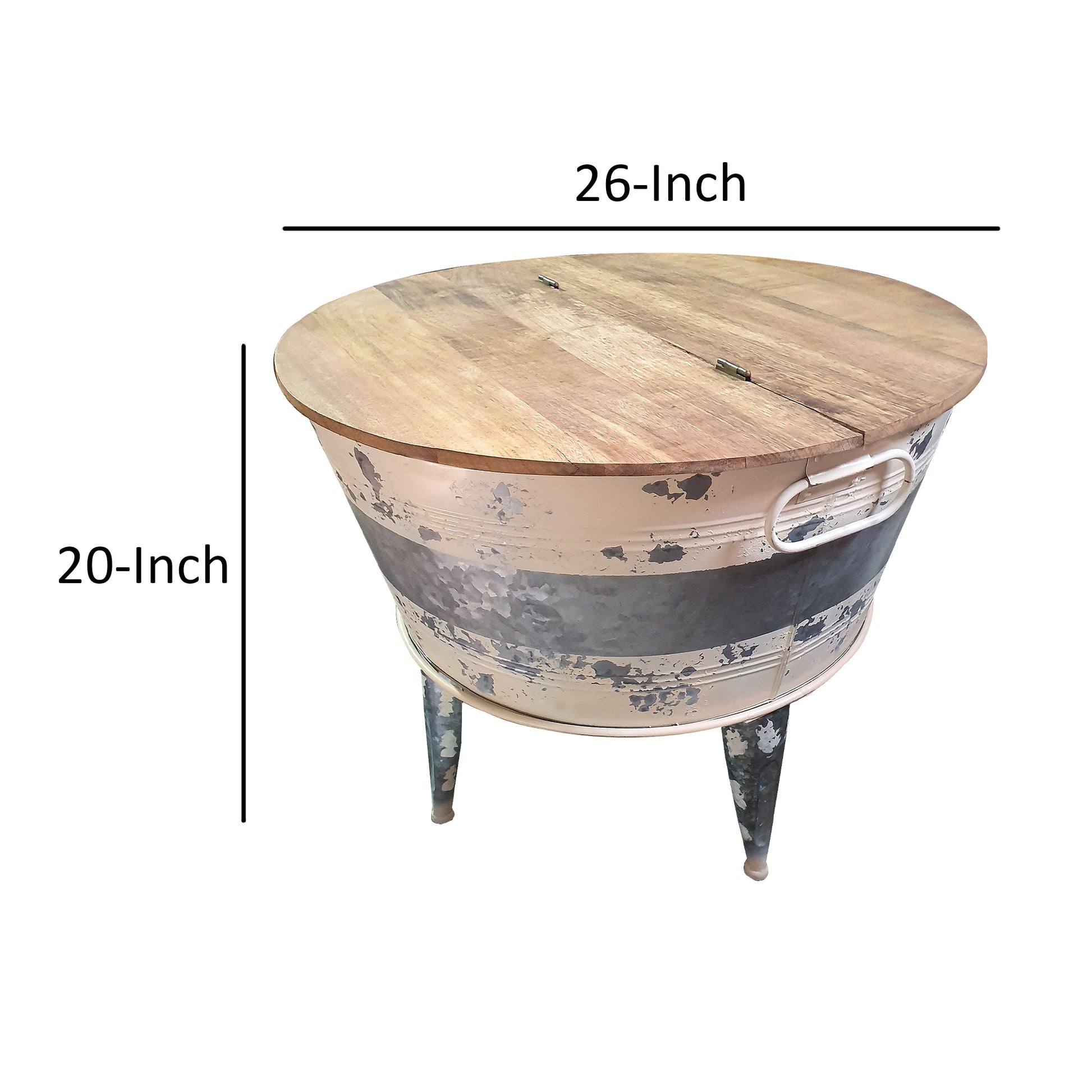 Accent Cocktail Table Gray Metal