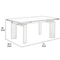 Tempered Glass Top Extendable Dining Table With Double Pedestal Base, Gray Gray Glass