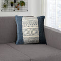 18 x 18 Square Handwoven Accent Throw Pillow blue-cotton