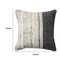 18 x 18 Square Handwoven Accent Throw Pillow white-cotton
