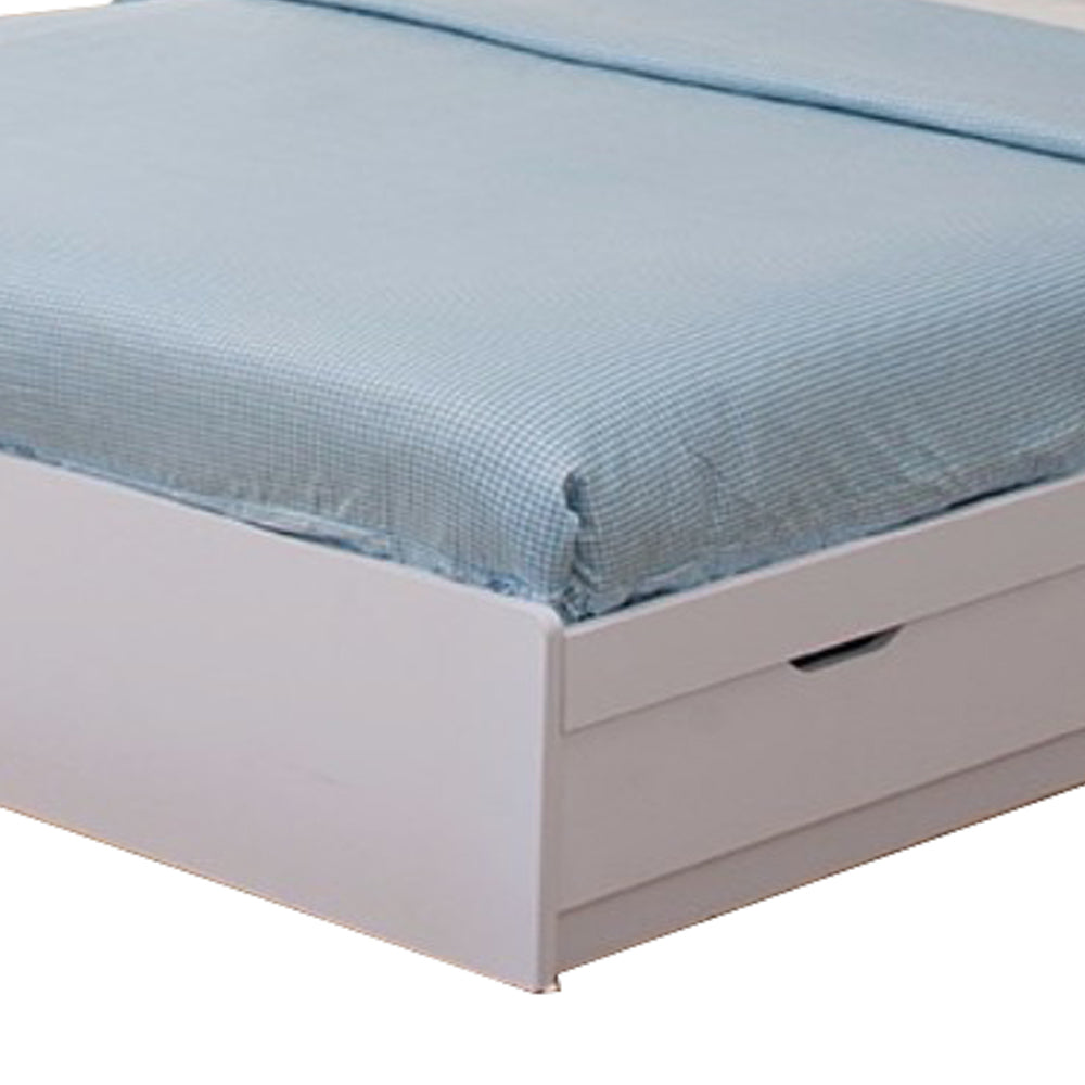 Contemporary Style Wooden Frame Full Size Chest Bed With 3 Drawers, White White Solid Wood