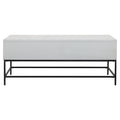 45 Inch Rectangular Mango Wood Coffee Table, Lift Top Storage, Iron Frame, White, Black White Solid Wood