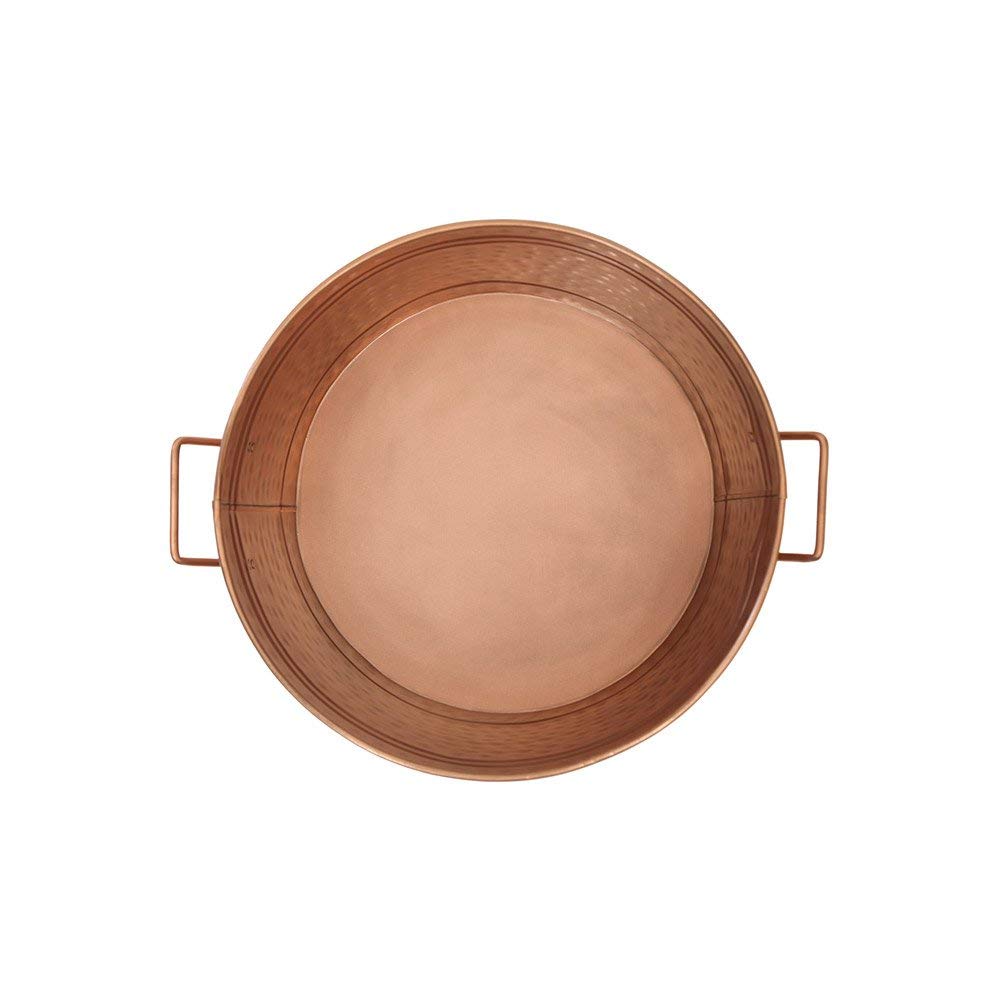 Hammered Pattern Galvanized Farmhouse Style Tub, Copper Coppery Metal