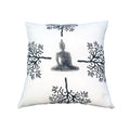 18 x 18 Square Accent Throw Pillow, Meditating Buddha white-cotton