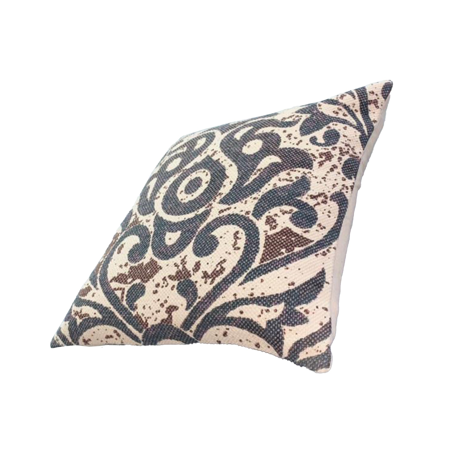 18 x 18 Square Accent Throw Pillow, Damask Print, Soft ivory-cotton
