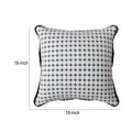 18 X 18 Handcrafted Square Cotton Accent Throw Pillow, Woven, Dotted Tile Design, White, Gray White Cotton