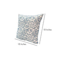 18 x 18 Square Accent Pillow, Paisley Floral Pattern white-cotton