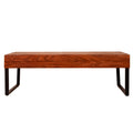 41.7 Inch Rectangular Coffee Table With Plank Style Top, Metal Frame, Brown And Black Brown Solid Wood