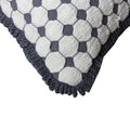 18 X 18 Handcrafted Square Cotton Accent Throw Pillow, Woven, Dotted Tile Design, White, Gray White Cotton