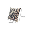 18 x 18 Square Accent Throw Pillow, Damask Print, Soft ivory-cotton