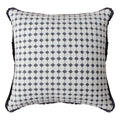 18 X 18 Handcrafted Square Cotton Accent Throw Pillow, Woven, Dotted Tile Design, White, Gray White Cotton