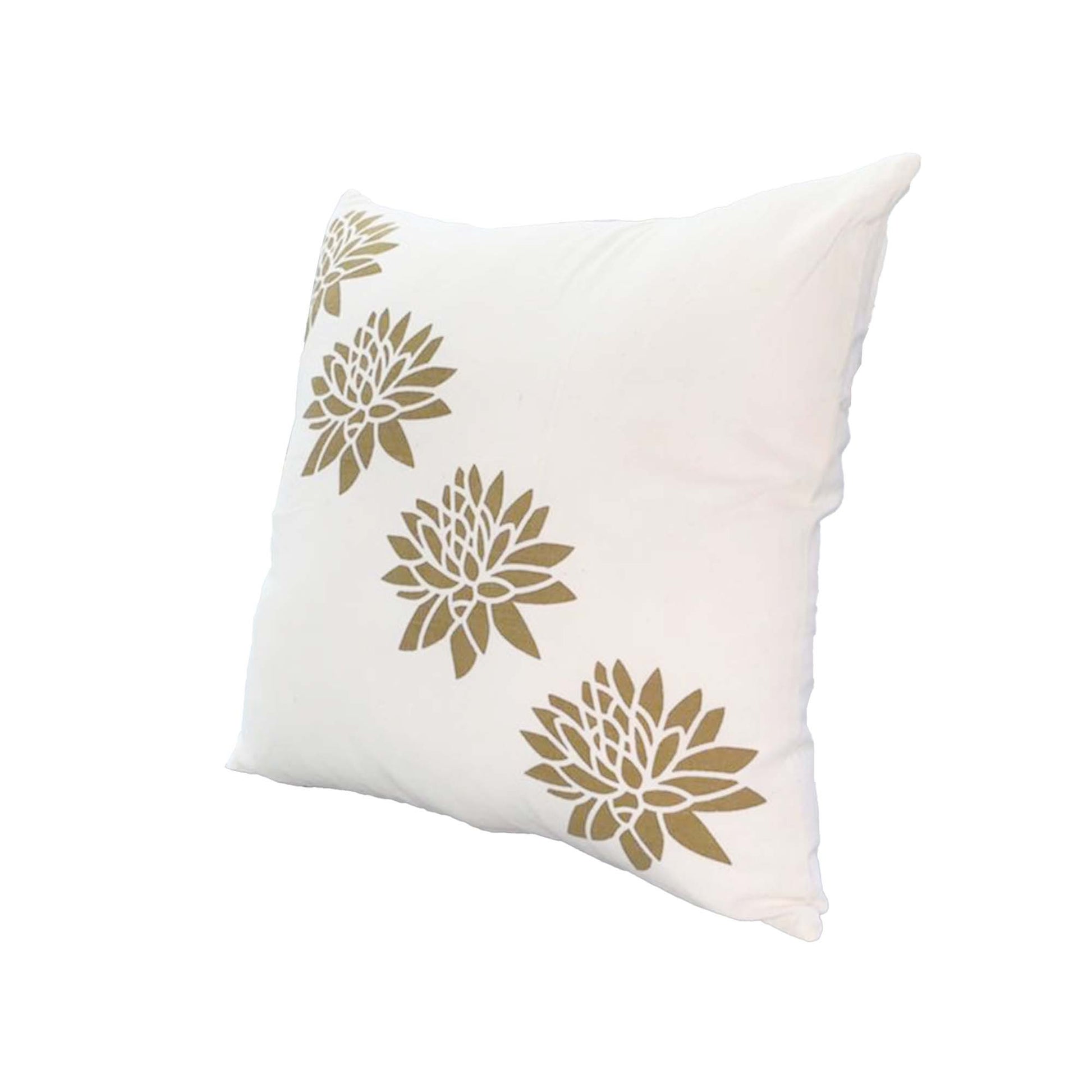 18 x 18 Square Accent Pillow, Soft Cotton Cover white-cotton